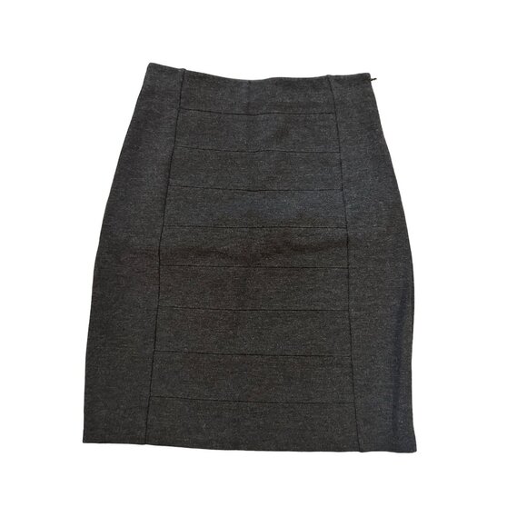 WHITE HOUSE BLACK MARKET WHBM Gray Paneled Stretch Pencil Skirt Size 0 - Picture 3 of 5
